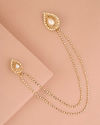 Baby Pink Pearl Embedded Chain Brooch image number 0